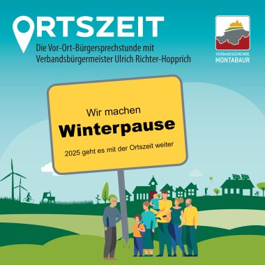 Das Ortszeit-Logo mit dem Hinweis Winterpause